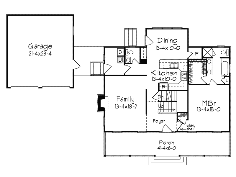 Country House Plan First Floor - Auburn Park Country Farmhouse 040D-0024 - Search House Plans and More