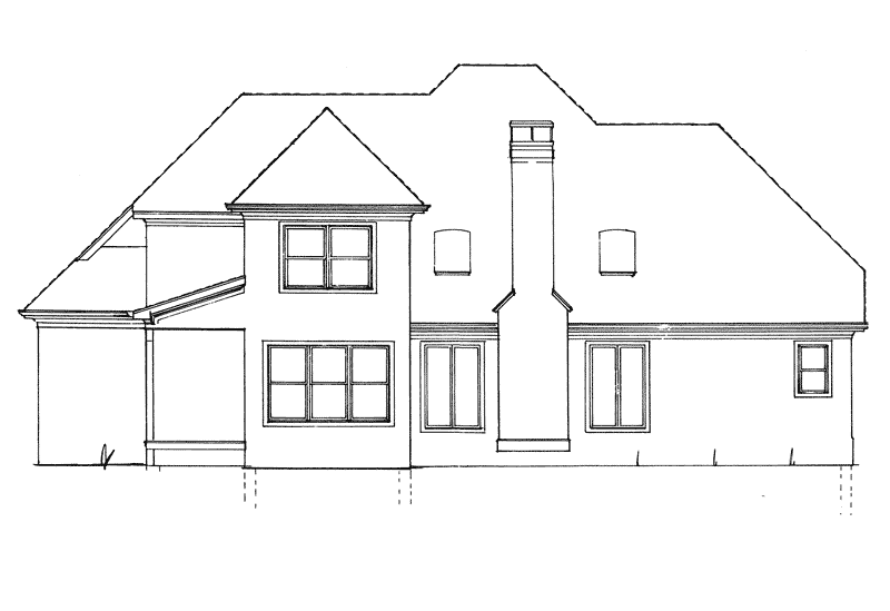 European House Plan Rear Elevation - Robertson Country French Home 040D-0025 - Shop House Plans and More