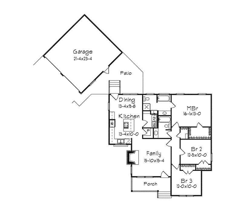 Vacation Home Plan First Floor 040D-0026