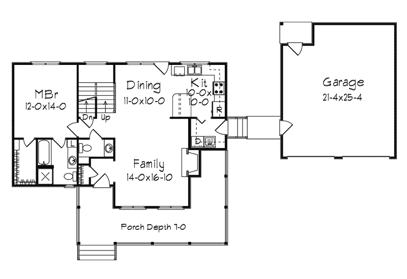Country Home Plan First Floor 040D-0027