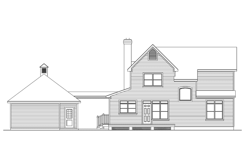 Farmhouse Plan Rear Elevation - Brookfield Country Home 040D-0027 - Search House Plans and More