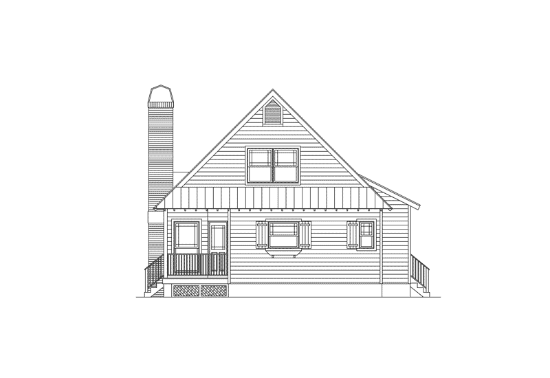 Mountain House Plan Right Elevation - Oak Cove Country Home 040D-0029 - Shop House Plans and More