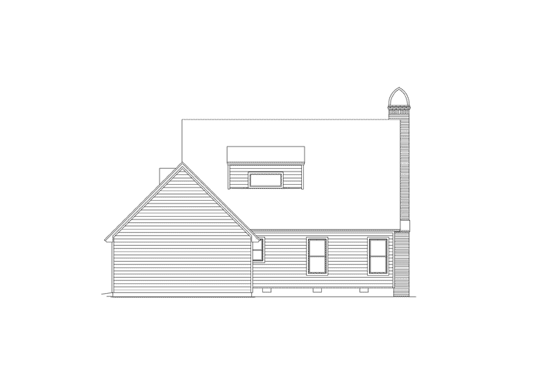 Vacation House Plan Rear Elevation - Oakwood Acadian Country Home 040D-0030 - Shop House Plans and More