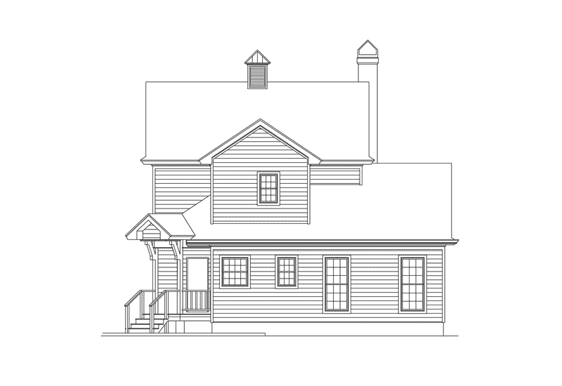 Country House Plan Rear Elevation - Elmfield Country Home 040D-0031 - Search House Plans and More