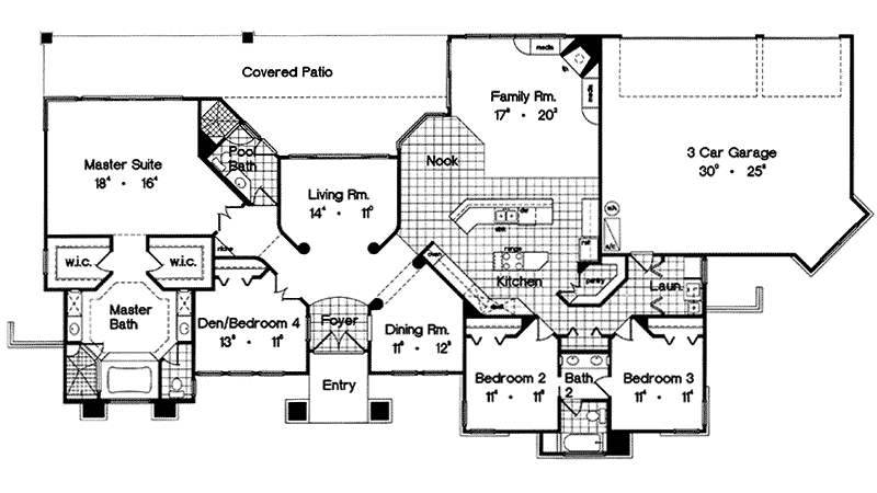 Palm Aire Adobe Style Home Plan 047d-0046 - Shop House Plans And More