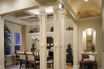 Luxurious formal dining room with open atmopshere and stylish columns.