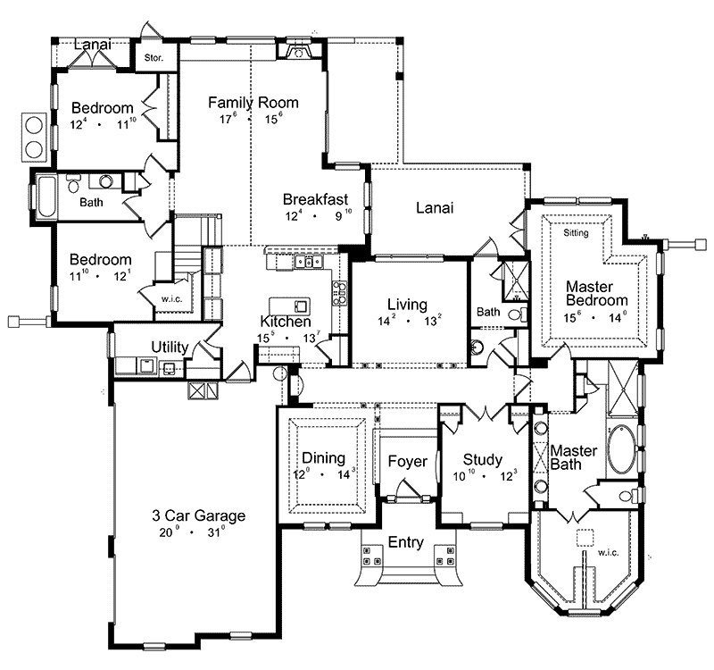 Florida Home Plan First Floor 047D-0052