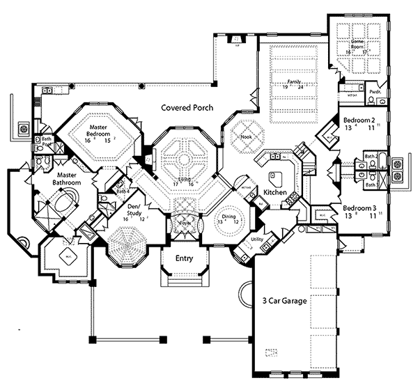 Contemporary Home Plan First Floor 047D-0212