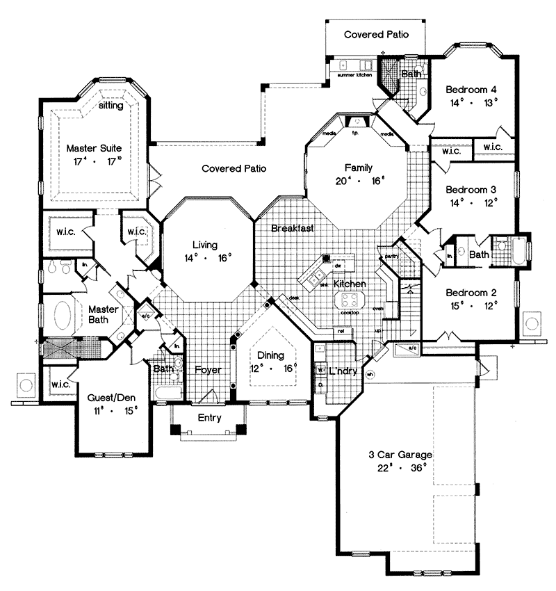 Traditional House Plan First Floor - Charlotte Hollow Luxury Home 047D-0214 - Search House Plans and More