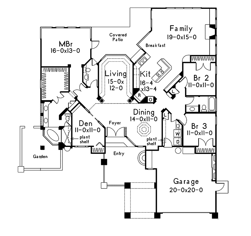 Southwestern Home Plan First Floor 048D-0004