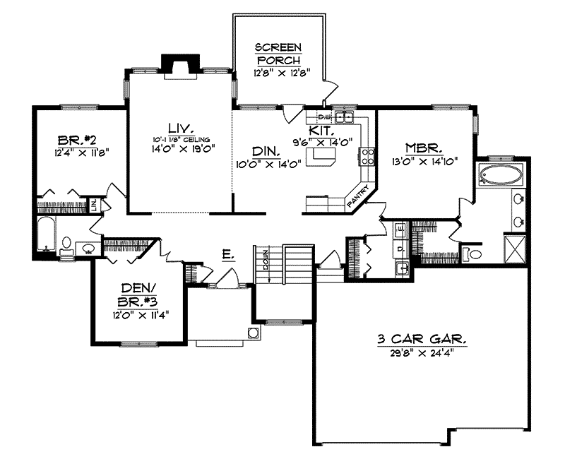 Asheboro Country Ranch Home Plan 051D-0028 - Search House Plans and More