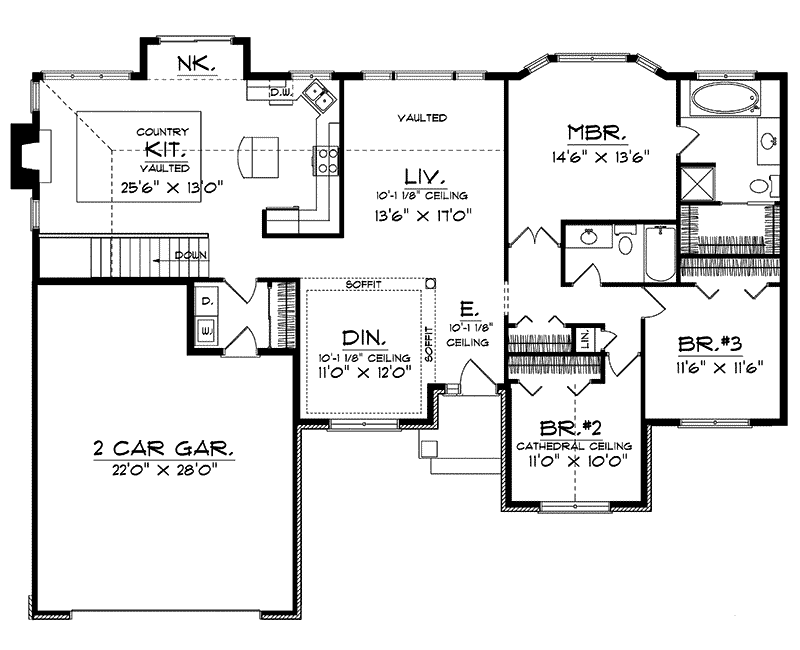 Modesto Trail Ranch Home Plan 051D-0103 - Shop House Plans and More