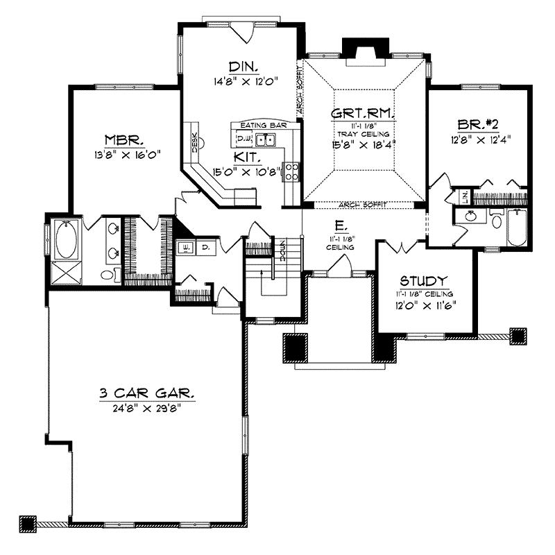 Mason Bend Ranch Home Plan 051D0157 House Plans and More
