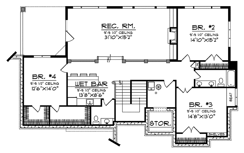 Craftsman Home Plan Lower Level 051D-0188