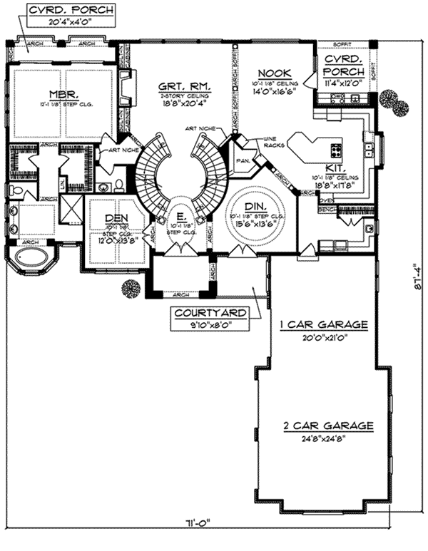 Traditional Home Plan First Floor 051D-0544