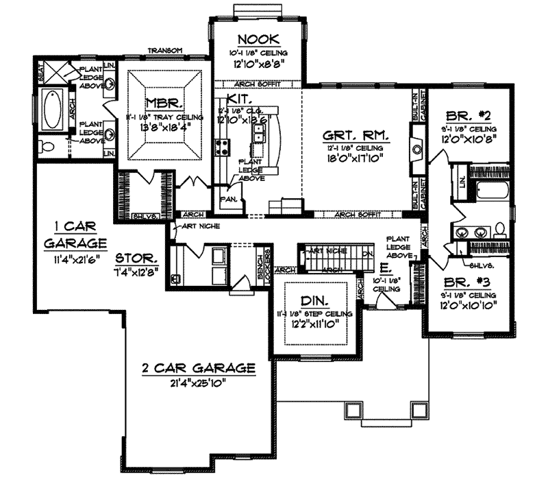 Ranch House Plan First Floor - Swedesboro Ranch Home 051D-0628 - Shop House Plans and More