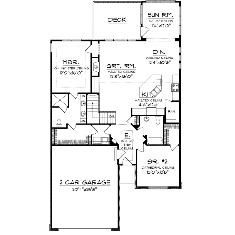 Shingle Home Plan First Floor 051D-0736