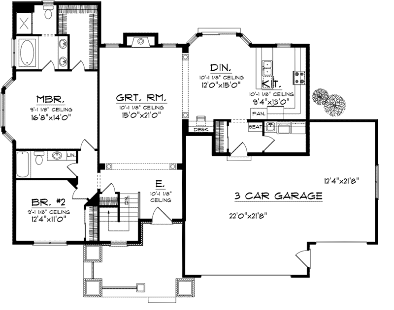 Country Home Plan First Floor 051D-0738