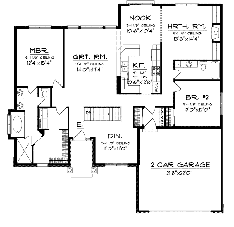 Traditional Home Plan First Floor 051D-0741