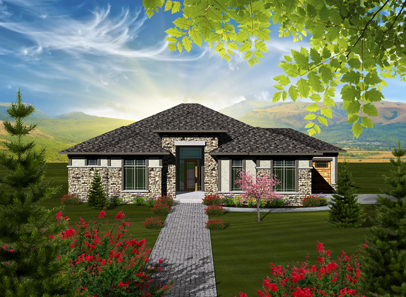 Sunbelt House Plan Front of Home - Santa Paula Ranch Home 051D-0743 - Shop House Plans and More