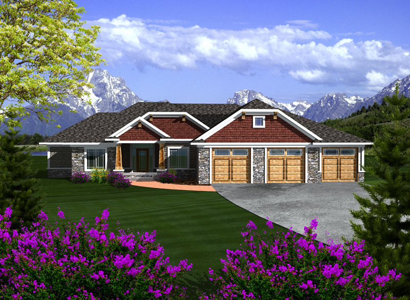 Country House Plan Front of Home - Haymarket Country Ranch Home 051D-0744 - Search House Plans and More