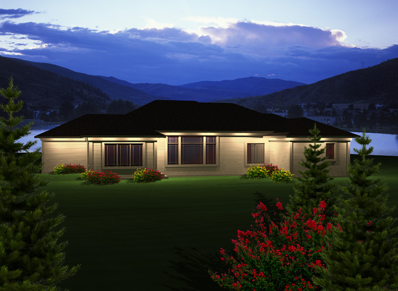 Contemporary House Plan Rear Photo 01 - Concord Bay Ranch Home 051D-0745 - Search House Plans and More