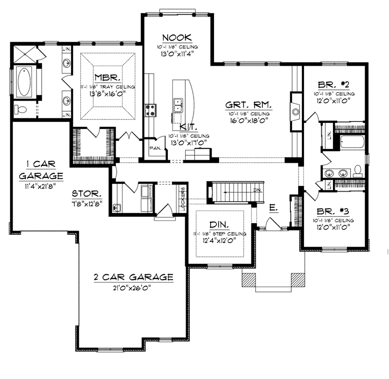 Prairie House Plan First Floor - Chardonelle Prairie Style Home 051D-0746 - Search House Plans and More