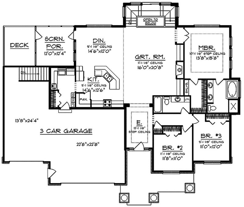 Luxury House Plan First Floor - Cainelle Craftsman Ranch Home 051D-0750 - Search House Plans and More