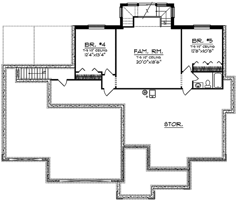 Country Home Plan Lower Level 051D-0750