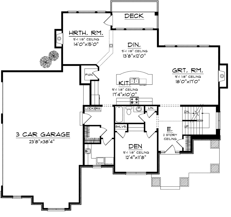 Country French Home Plan First Floor 051D-0751