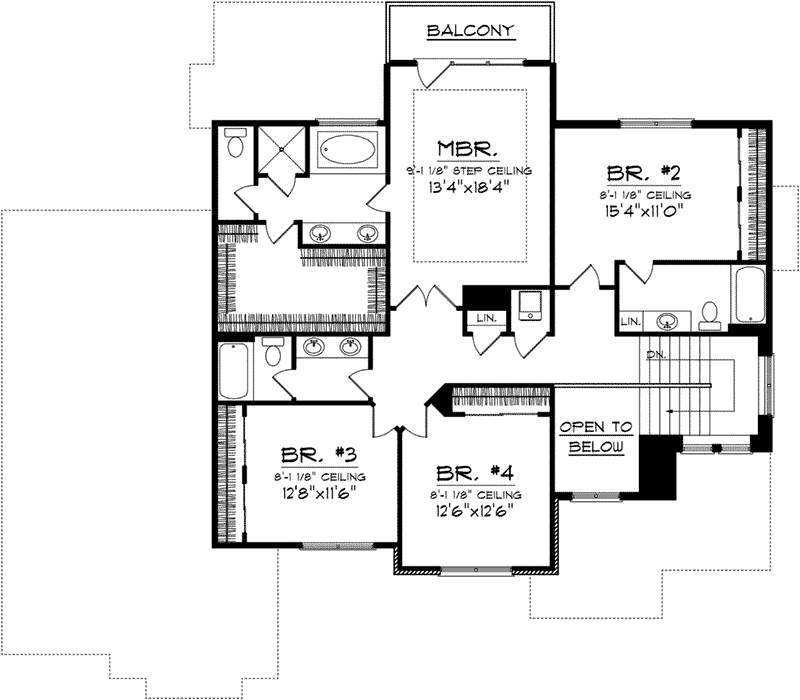 Luxury Home Plan Second Floor 051D-0751