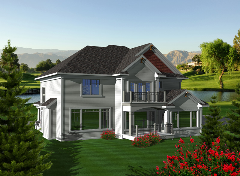 Neoclassical House Plan Rear Photo 01 - Fredo European Home 051D-0751 - Search House Plans and More