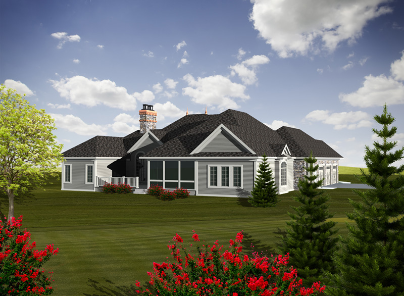 Country French House Plan Rear Photo 01 - Emma Hill European Home 051D-0752 - Search House Plans and More