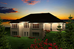 Contemporary House Plan Rear Photo 01 - Elwyn Park Sunbelt Home 051D-0754 - Search House Plans and More