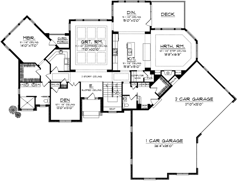 Sunbelt House Plan First Floor - Milo Park Craftsman Home 051D-0756 - Shop House Plans and More