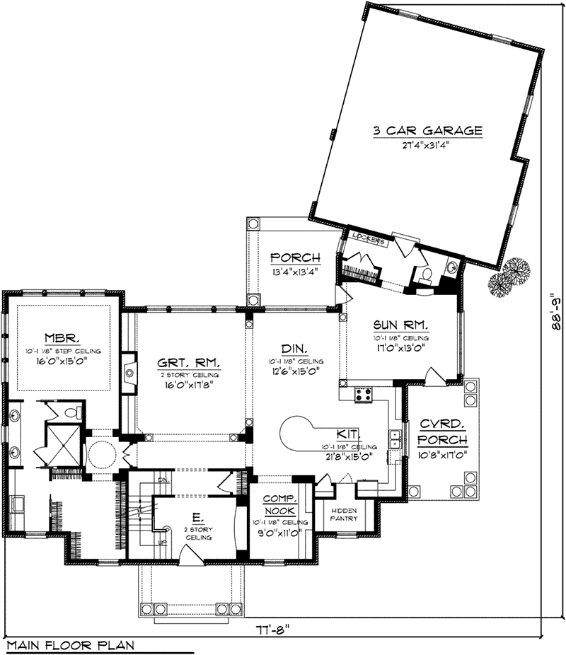Southern Plantation House Plan First Floor - Gillian Georgian Style Home 051D-0770 - Search House Plans and More