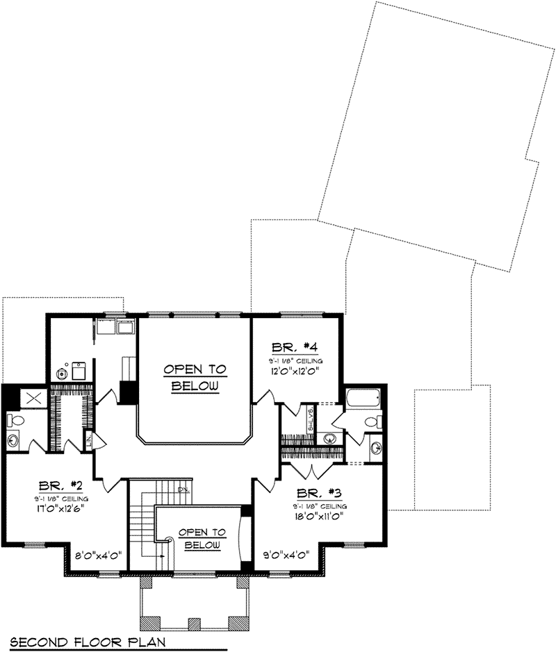 Southern Plantation House Plan Second Floor - Gillian Georgian Style Home 051D-0770 - Search House Plans and More