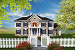 Georgian House Plan Front of House 051D-0770
