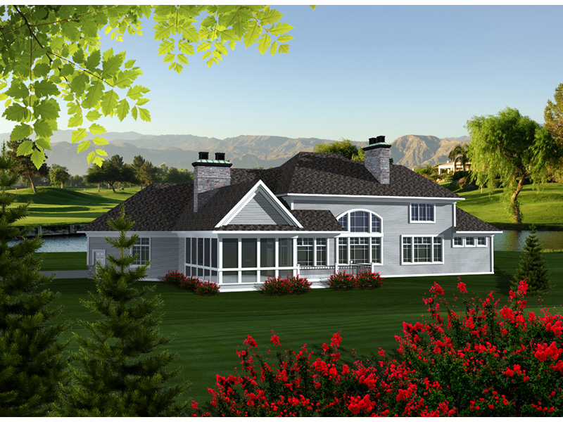 Arts & Crafts House Plan Rear Photo 01 - Keagan Luxury Shingle Home 051D-0773 - Search House Plans and More