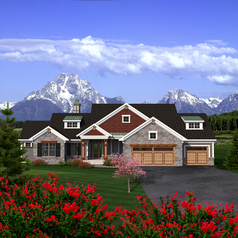 Ranch House Plan Front of Home - Winsted European Home 051D-0790 - Shop House Plans and More