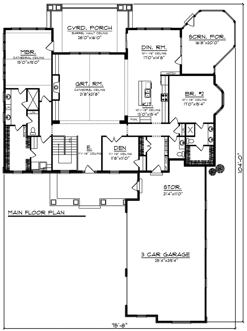 Craftsman Home Plan First Floor 051D-0795