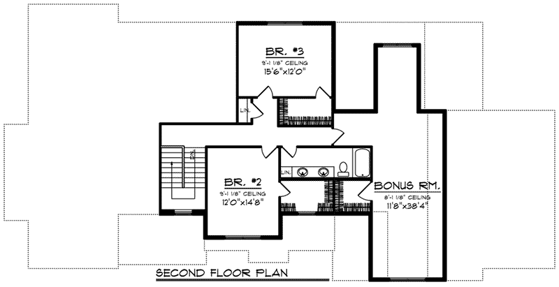 Craftsman Home Plan Second Floor 051D-0876