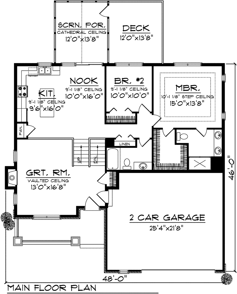 Craftsman House Plan First Floor - Raccoon Hollow Ranch Home 051D-0908 - Shop House Plans and More