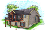 Craftsman House Plan Rear Photo 01 - Raccoon Hollow Ranch Home 051D-0908 - Shop House Plans and More
