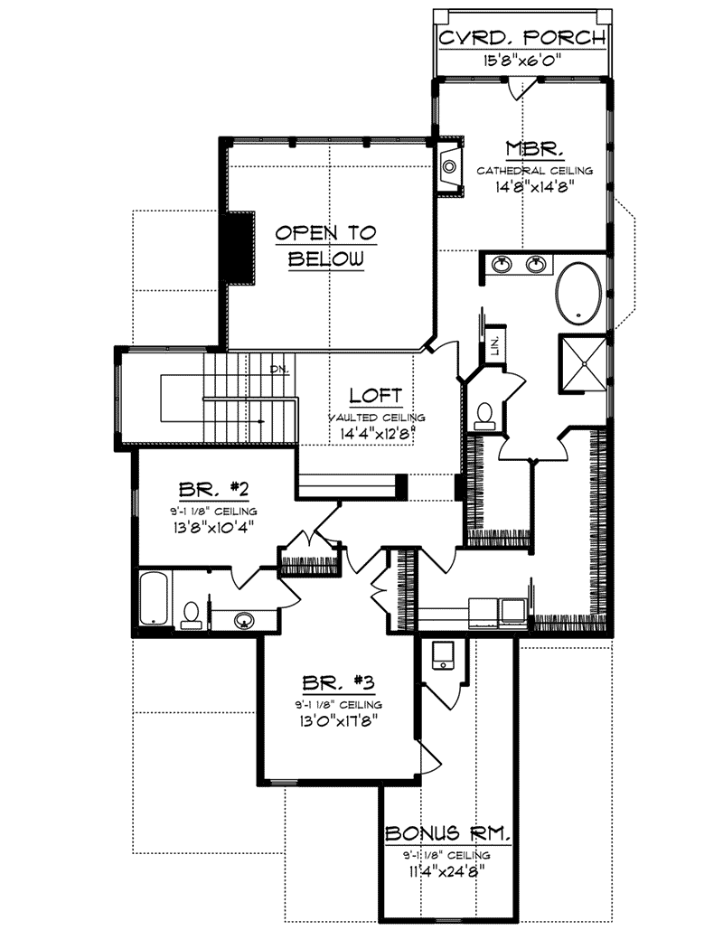 Ranch House Plan Second Floor - Owen Point Craftsman Home 051D-0915 - Shop House Plans and More