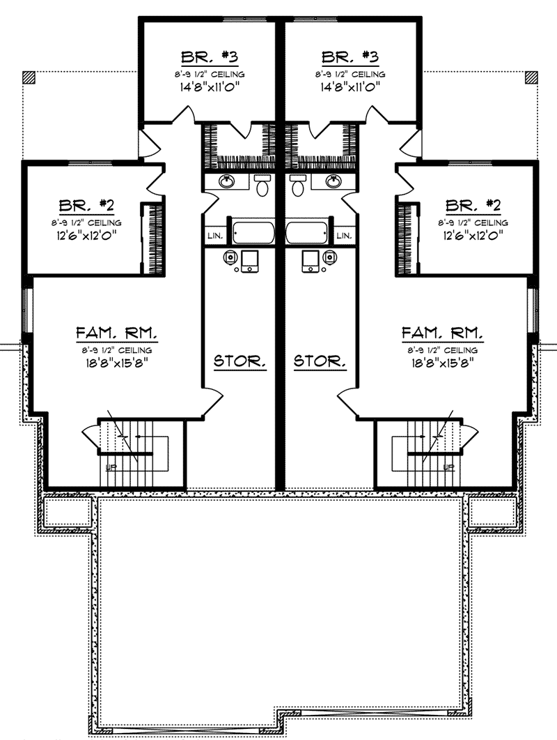 Clifton Terrace Duplex Home Plan 051D-0968 - Search House Plans and More