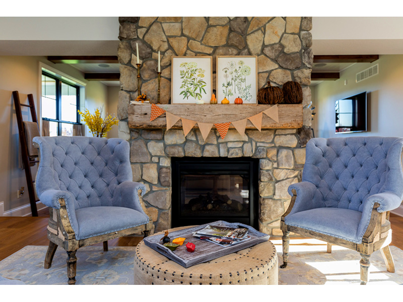 Arts & Crafts House Plan Fireplace Photo 01 - Mulberry Lane Luxury Home 051D-0989 - Shop House Plans and More