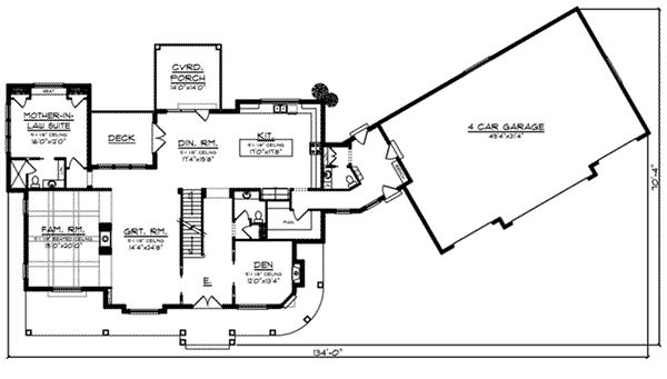 Country Home Plan First Floor 051D-0989