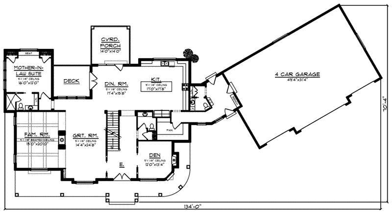 Country Home Plan First Floor 051D-0989