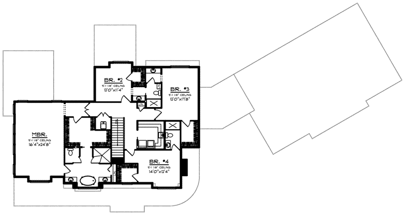 Cape Cod & New England Home Plan Second Floor 051D-0989